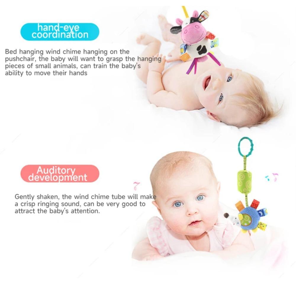New Baby Rattles Bell Toy Soft Stuffed Animal Rattle Hand Grip Toys Pendant Stroller Crib Bed Teether Hanging Toy 0-24 Months