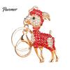 Rhinestone Goat Keychain Bling Lamb for Backpack, Metal Car Key Animal Theme Ring, Sheep Pendant Backpacks and Handbags Chain Decoration