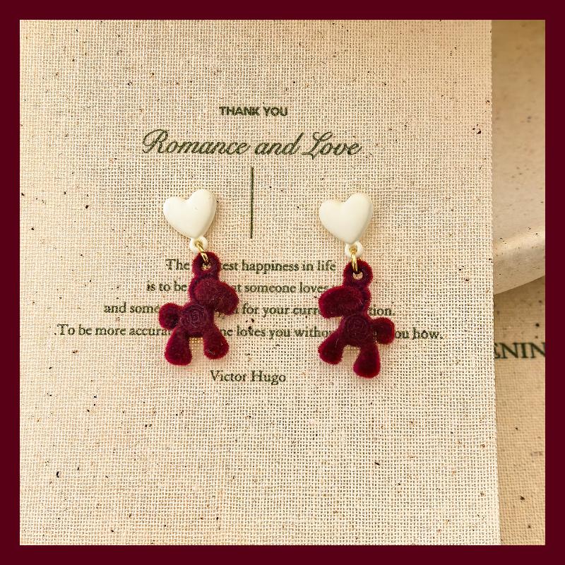 Einfache Elegante Rote Pferdeohrringe Koreanisch Niedlich Süß Neujahrs Rot Ohrringe Ohrstecker Schmuckaccessoires Neujahrsgeschenke