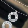 Huitan Luxury Elegant Simple Style Circle Pendant Necklace With Shiny CZ For Women Wedding Party Engagement Accessories Jewelry