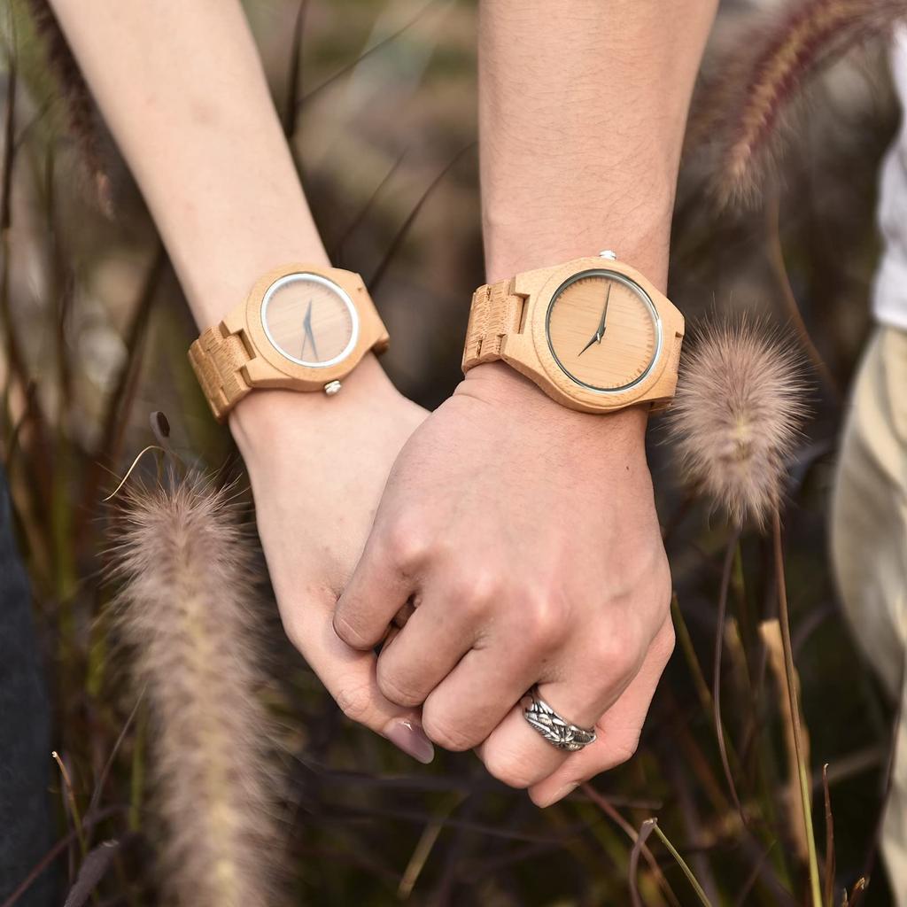 Lightweight bamboo wristwatch for and pair Japanese quartz KINGNOW couples, men's women's, watch, watch,