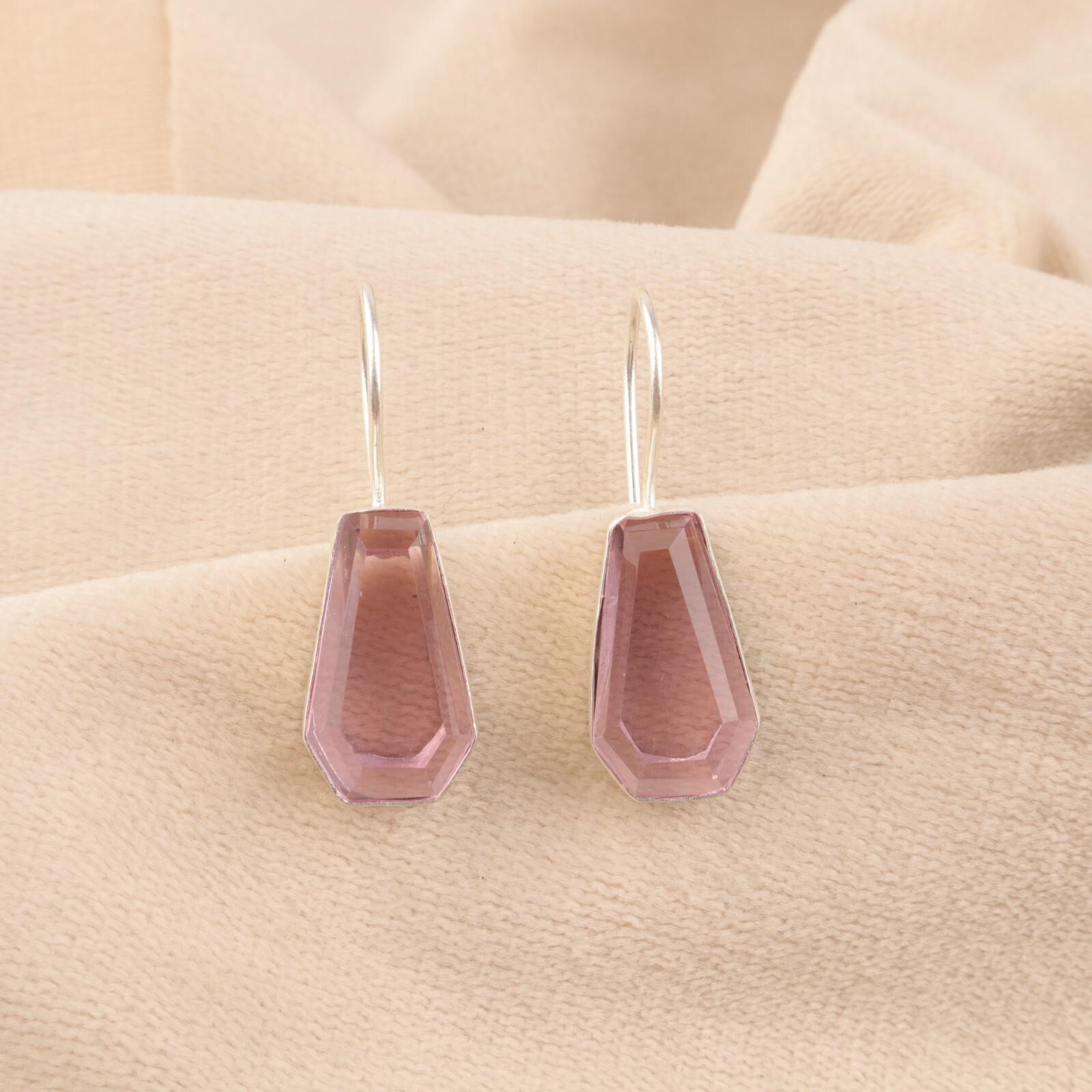 

Морганит Драгоценный камень Ювелирные изделия из серебра 925 пробы Ручной работы Серьги-подвески 1,26 EE-138-5