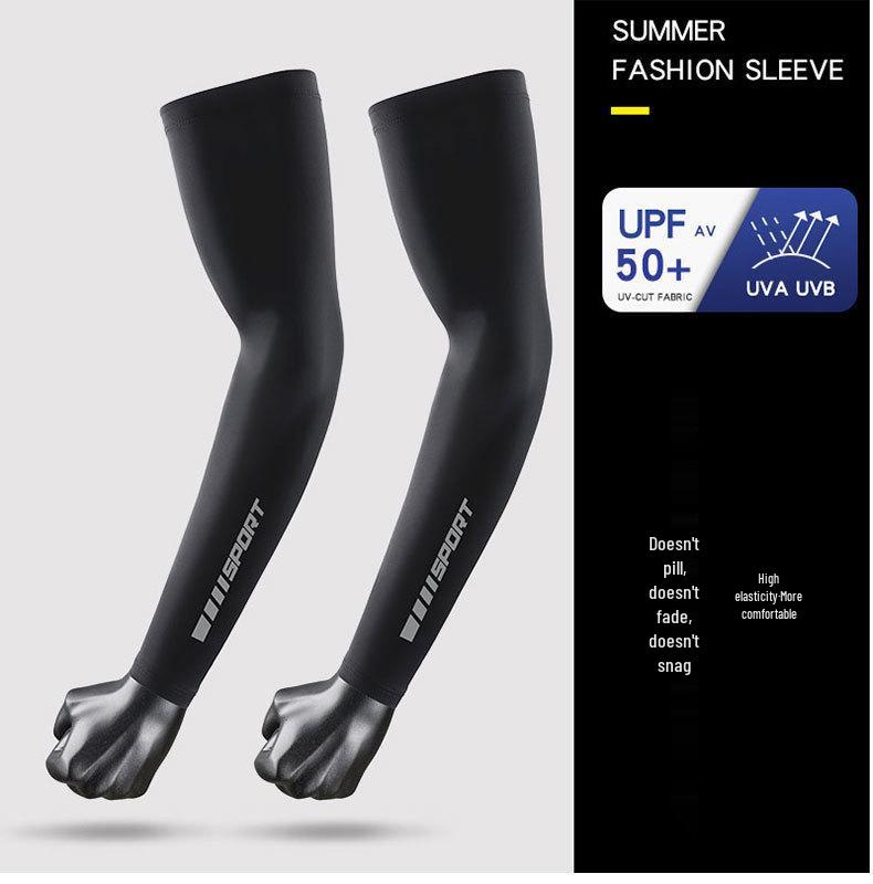 Maniche da Braccio in Ghiaccio di Seta Anti-UV Premium per Uomo - Ultra-sottili, Fresche, Traspiranti Protezione Solare per Ciclismo e Attività all'Aperto.