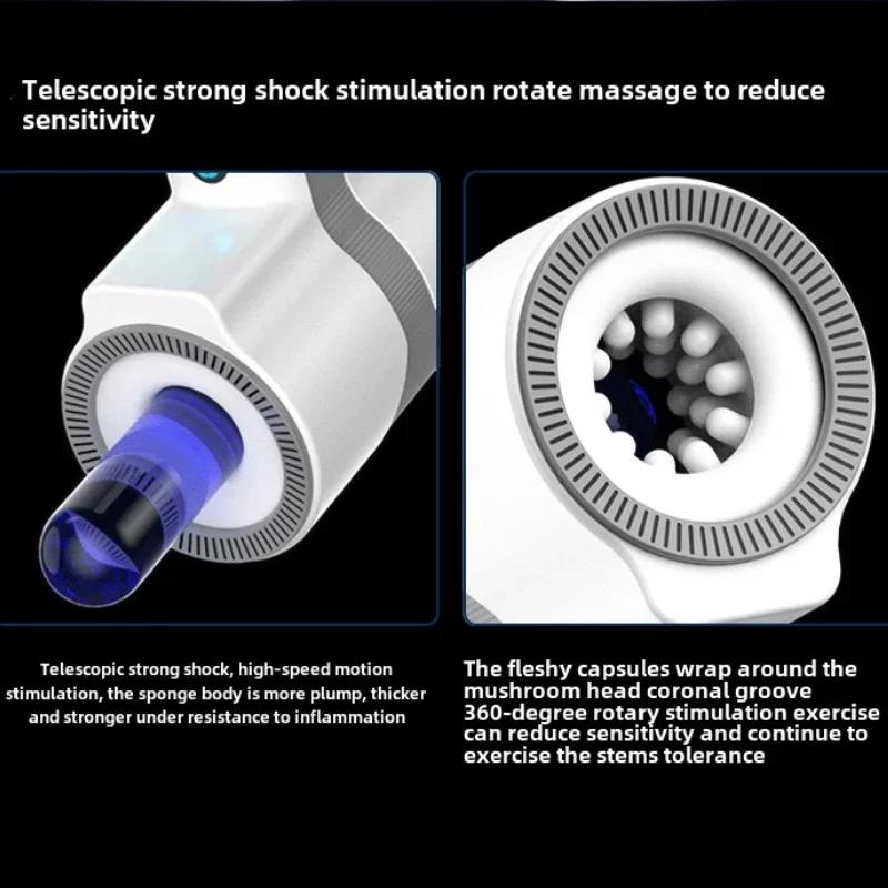 Male Automatic Masturbation Cup Glans Penis Stimulator Telescopic Rotating Blowjob 3D Simulation Vagina Male Adult Products