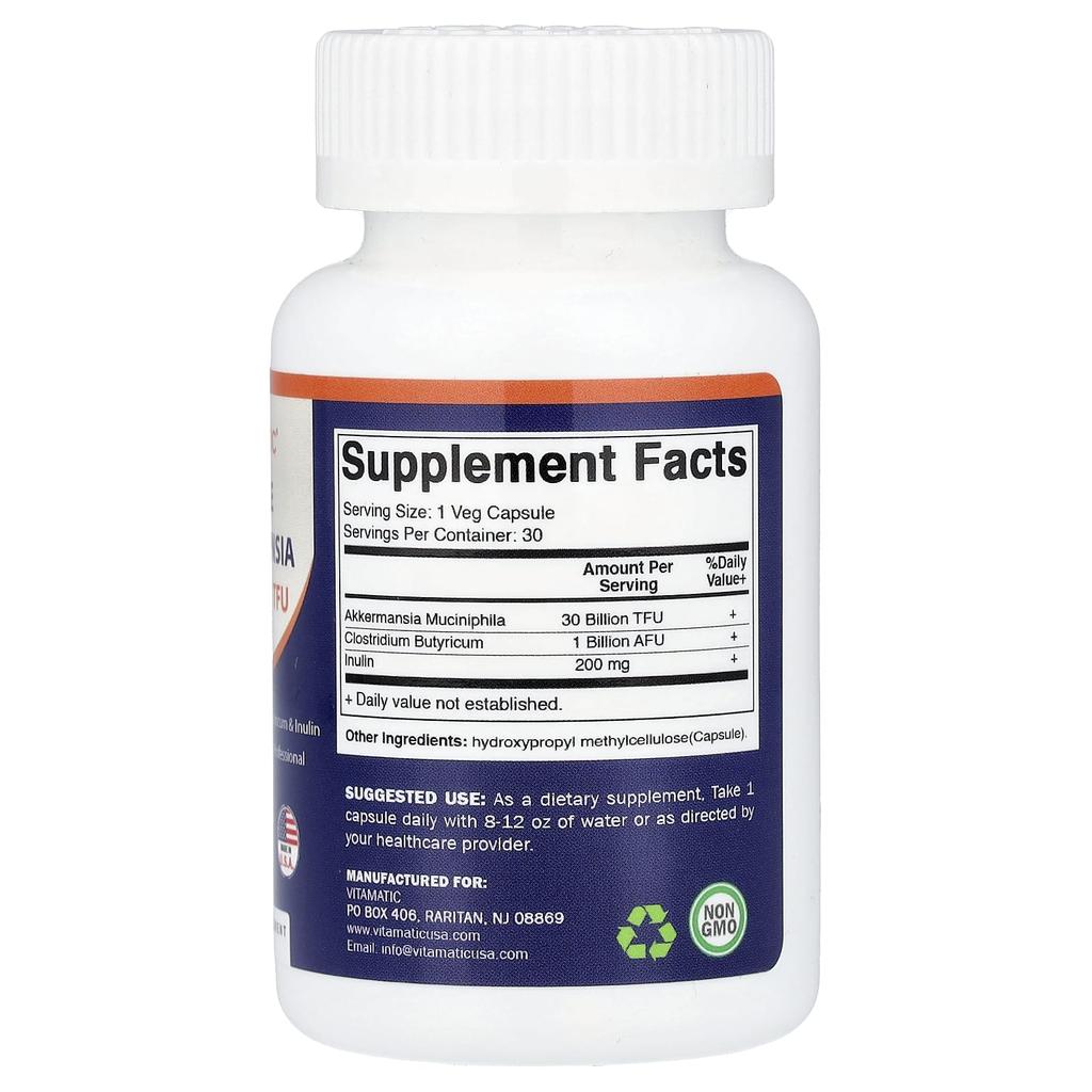Vitamatic Stabilized Akkermansia, 30 Veggie Capsules