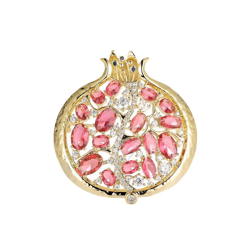 Designer Rote Granatapfel Brosche - Persönlichkeit High-End Korsagen Nadel