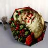 Weihnachtsmann, Weihnachtsthema 8 Rippen Hand-Automatik-Regenschirm, Kompaktes und tragbares Design, Ein perfektes Geschenk für Geburtstag, Weihnachten oder