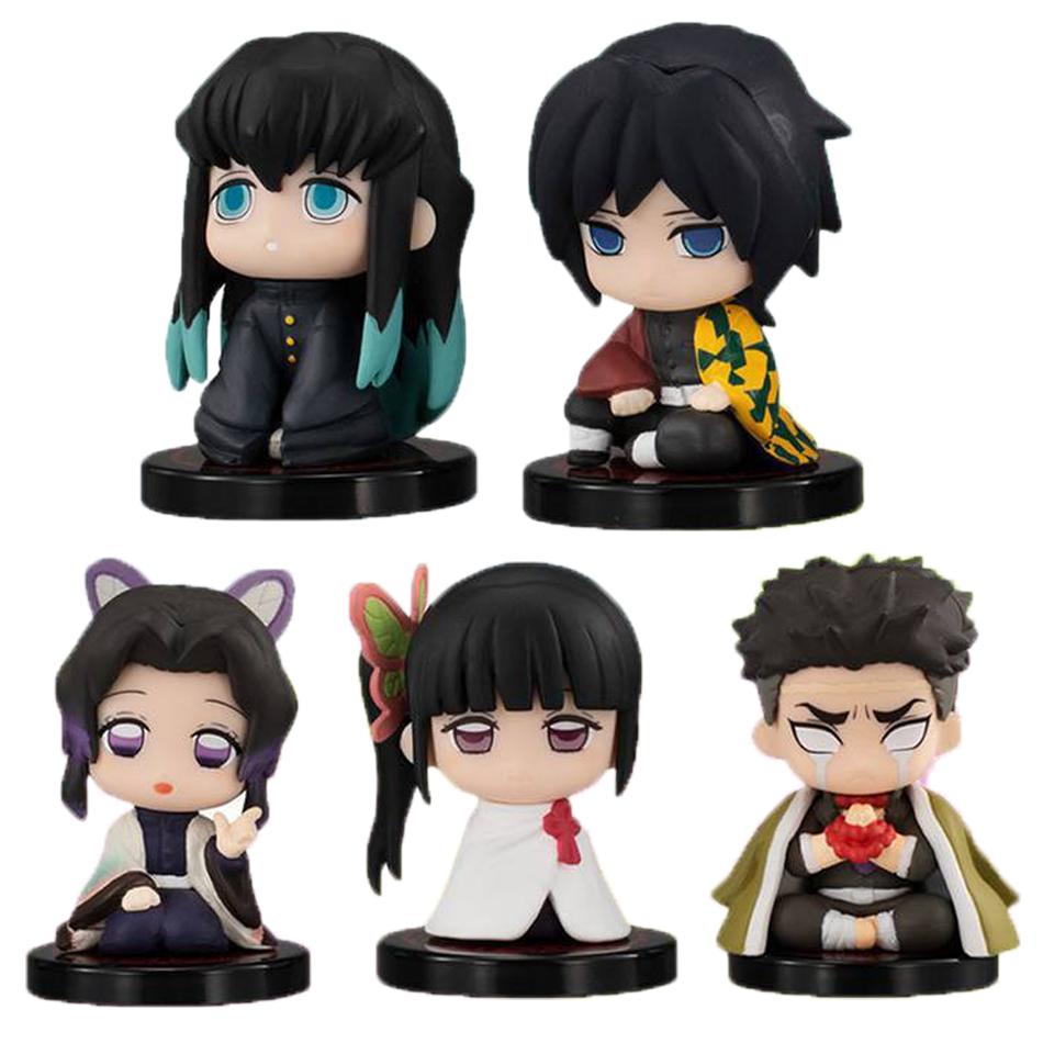 

Q Version Demon Slayer Sitting Ghost Doll Tanjiro Nidouzi Inosuke Zenizu Figure Action Figure Movie Model Toys