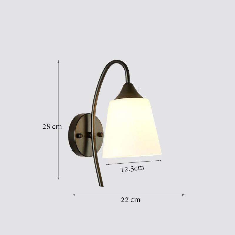 LED Schwarze Wandleuchte Glasschirm Eisen Nachttisch Leseleuchte Flur Gang Treppe Oben Unten Montiert Moderne Wandleuchte Wandleuchten
