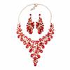Glam European & American Statement Rhinestone Necklace and Earring Set for Women - Evening & Dinner Accessories.