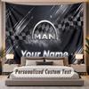 Custom Name Text Tapestry MAN Truck Personalized Polyester Wall Tapestry For Bedroom And Room