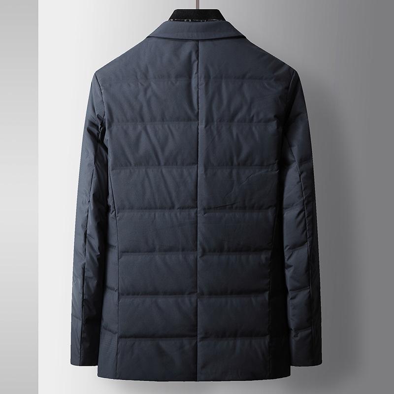Men's Lightweight Down Jacket with Scarf Collar - Fall/Winter 2025 Collection, Casual Suit Style for Middle-Aged and Young Adults.