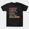 Herren Schwarzes Print-T-Shirt Nandor Laszlo Nadja Und Colin Nicht Du Guillermo - Retrocolor No-Cut Transferpapier Print Baumwoll-T-Shirt
