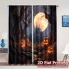 2 Stück 2D-Flachdruck-Vorhänge (Ohne Stange) Halloween Pfad Beliebte Fenstervorhang-Drucke Lichtfilternde Vorhänge Art Deco