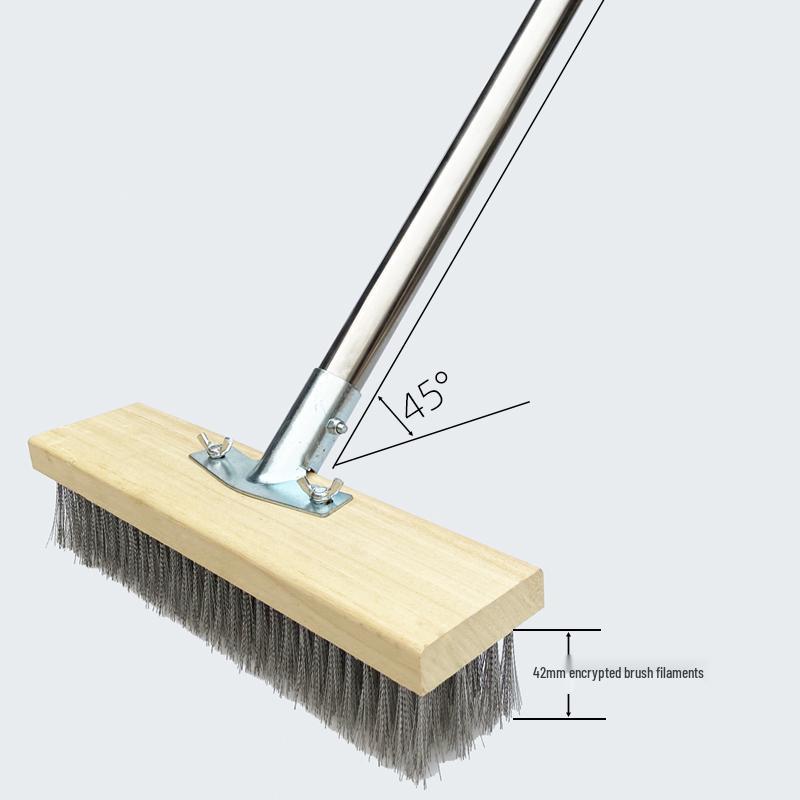 Stainless Steel Long-Handled Moss Removal Floor Brush