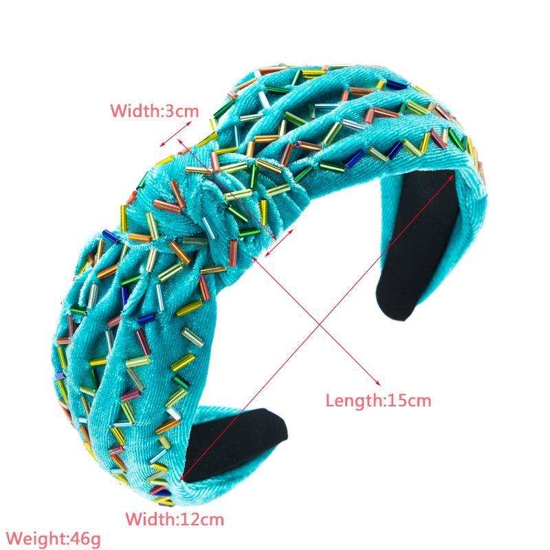 Women Hairband Flannelette Pure Sewing Knotted Hair Clip Retro Wide Edge HairHoop