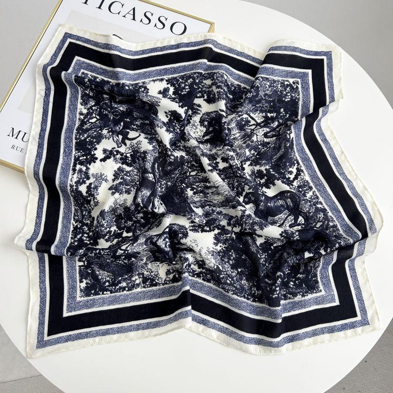 Decorative Simple Texture Silk Scarf Women'S New Style Spring And Autumn Summer Fashion Versatile Headscarf Work Scarf
