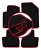 Velour Floor Mats with Red Edge For: Peugeot 2008 I Crossover (2013-2019)