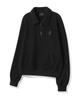 Beentrill Women'S Corduroy Fleece Small Logo Half Zip (Black)