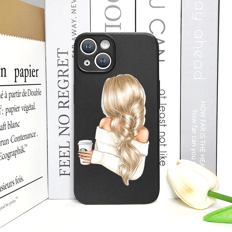 Girl Women Coffee Miss Phone Case for Iphone 16 12 11 14 13 15 Pro Max Mini X XS XR SE 7 8 16Plus Fashion Lady Female Soft Cover