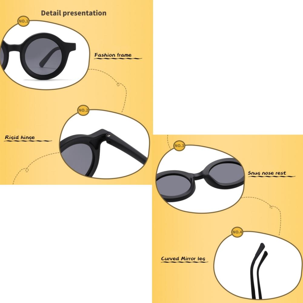Children'S Sun Glasses Non-Toxic Uv400 Sun Glasses Round Frame Sun Glasses Fexlible Flexible Tpee Sunglasses For Outdoor Sports