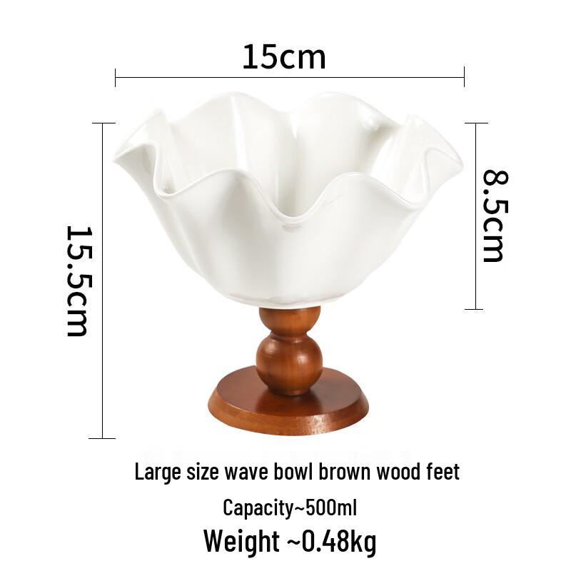 Elegant French Ceramic High-Foot Dessert Bowl