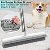 2 in 1 Carpet Brush Soft Pet Hair Remove Broom Carpet Rake Rubber Broom  Hardwood Floor