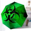 1pc Biohazard Symbol Auto Folding Umbrella, Portable Collapsible Design, 8-Rib Iron Frame, , All-Season Casual Outdoor Accessory for Christmas Birthda