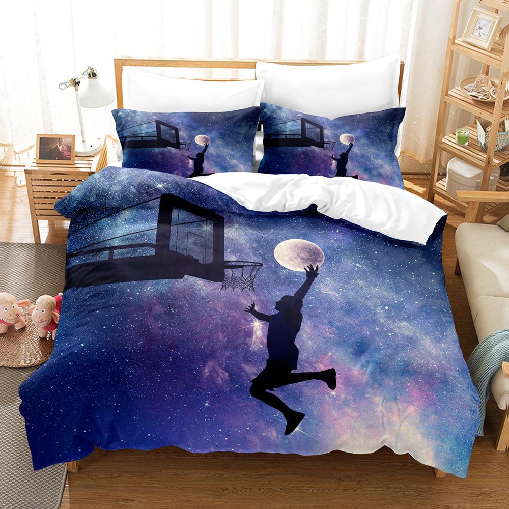 3D Sports Series Bedding Set Luxury Duvet Cover and Pillow Case 2/3pcs AU140 * 210 Single/Double Birthday Gift Soft Washable Home Textile