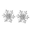 Kolczyki sztyfty płatki śniegu, Małe świeże kolczyki inkrustowane cyrkoniami, Biżuteria świąteczna, wakacyjna i noworoczna dla kobiet