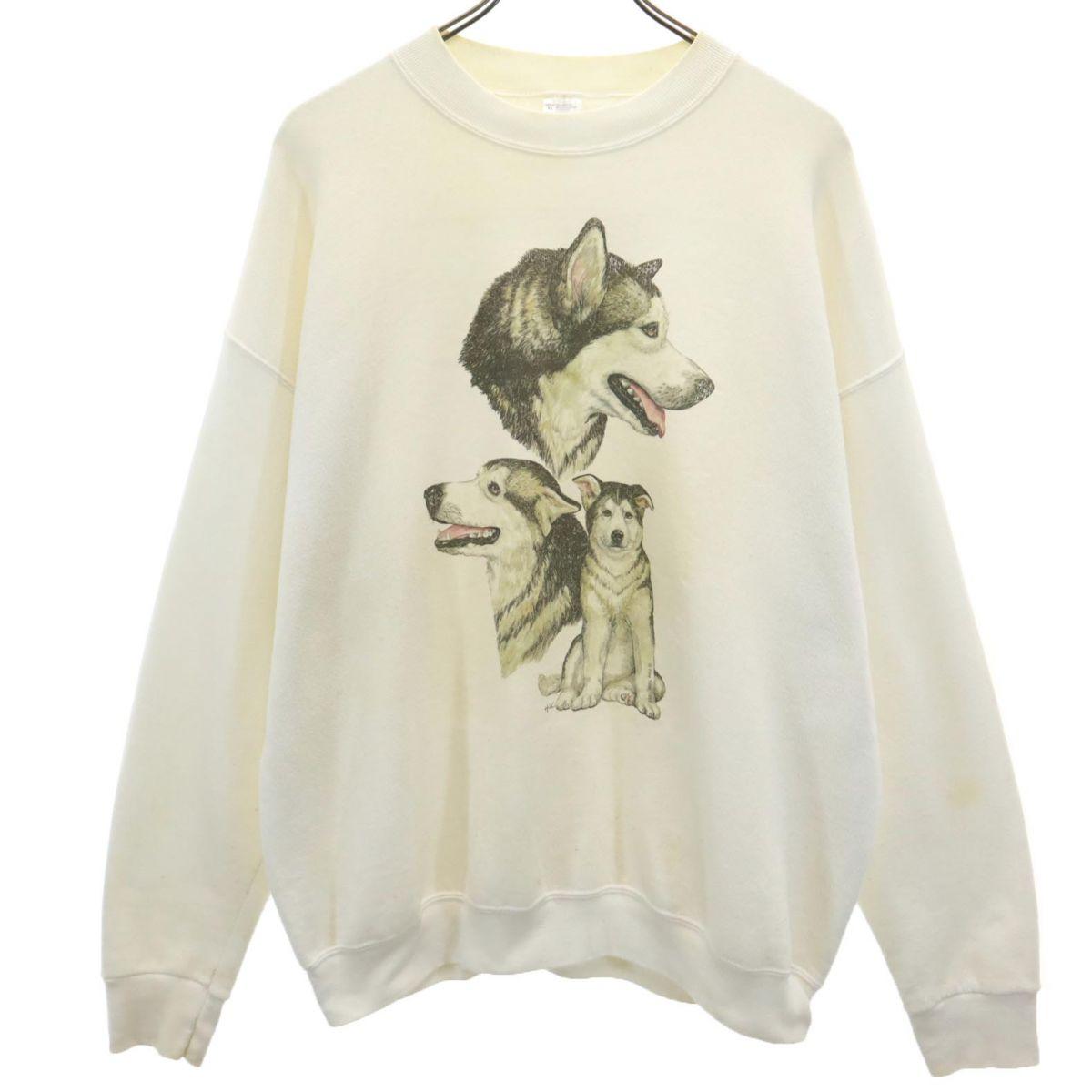 

FRUIT OF THE LOOM 90s Old Long sleeve trainer Brushed back of sweatshirt Men s Used