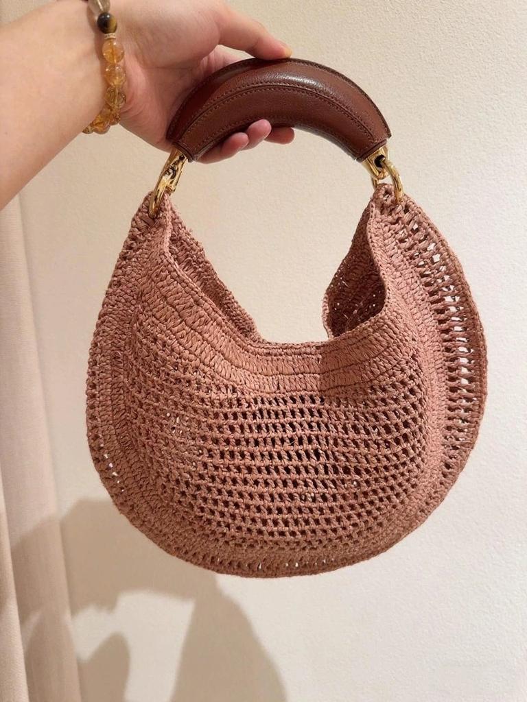 Classic Beach Straw Woven Bags For Women Luxury Designer Handbag Purse   In Sequined Handle Underarm Shoulder