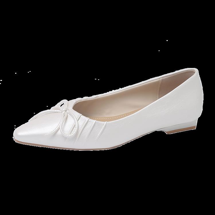 European and American Style Casual Bow Mary Jane Shoes 2025 Summer New Pointed High Shallow Mouth Single Shoes Bag Head Single Shoes