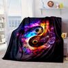 Cosmic Yin Yang Clock Blanket Flannel Blanket Throw Blanket Sofa Cover Blanket Soft Premium Blanket Picnic Blanket Tv Blanket Gifts