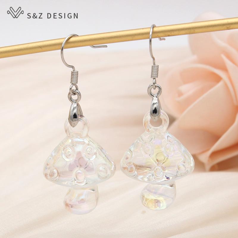 

Модные прозрачные акриловые серьги-капли в виде грибов для девочек и женщин, милые ювелирные изделия, милый подарок, качественные серьги