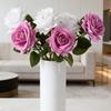 Artificial Rose with Green Leaves Realistic Fake Flower Stem Home Office Wedding Party