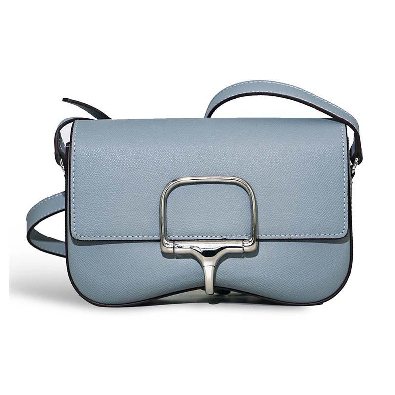 2025 New Top Layer Cowhide Palm Pattern Horizontal Bottom Genuine Leather Women's Bag High-end Saddle Bag Single Shoulder Crossbody Bag