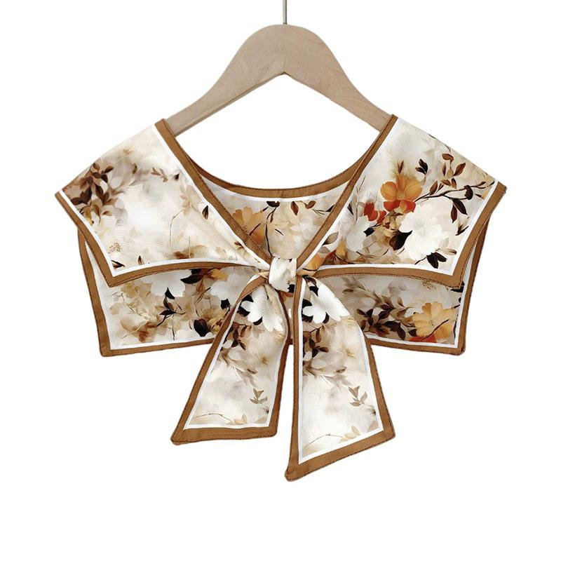 Perfect Match New Women Printed Shawl Fake Collar Detachable Big Lapel False Collar Shirt Kragen Sahte Yaka Kraagje For Clothing Accessories