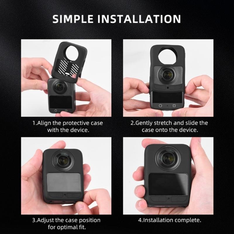 Durability Silicones Protective Cover For 360 Camera Shockproof Antislip Grip Full Body Case Enhances Drop Protections
