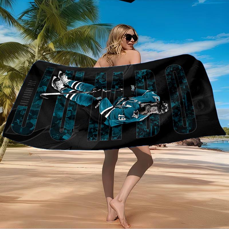 San Sharks Pattern Beach Towel Microfiber Beach Towel, Lightweight and Quick-Dry, for Summer Travel, Swimming Pool Fan Birthday Gift