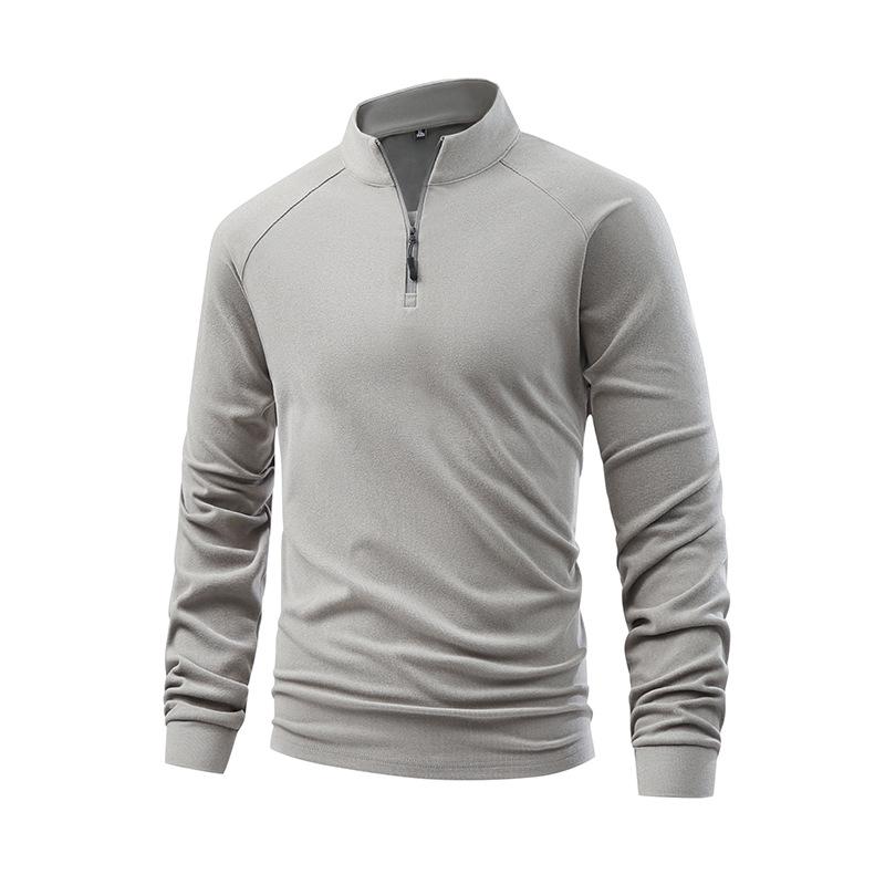Nové tričko s dlouhým rukávem s kulatým výstřihem, jednobarevné, jednoduché, ležérní a všestranné, pro muže na jaro a podzim