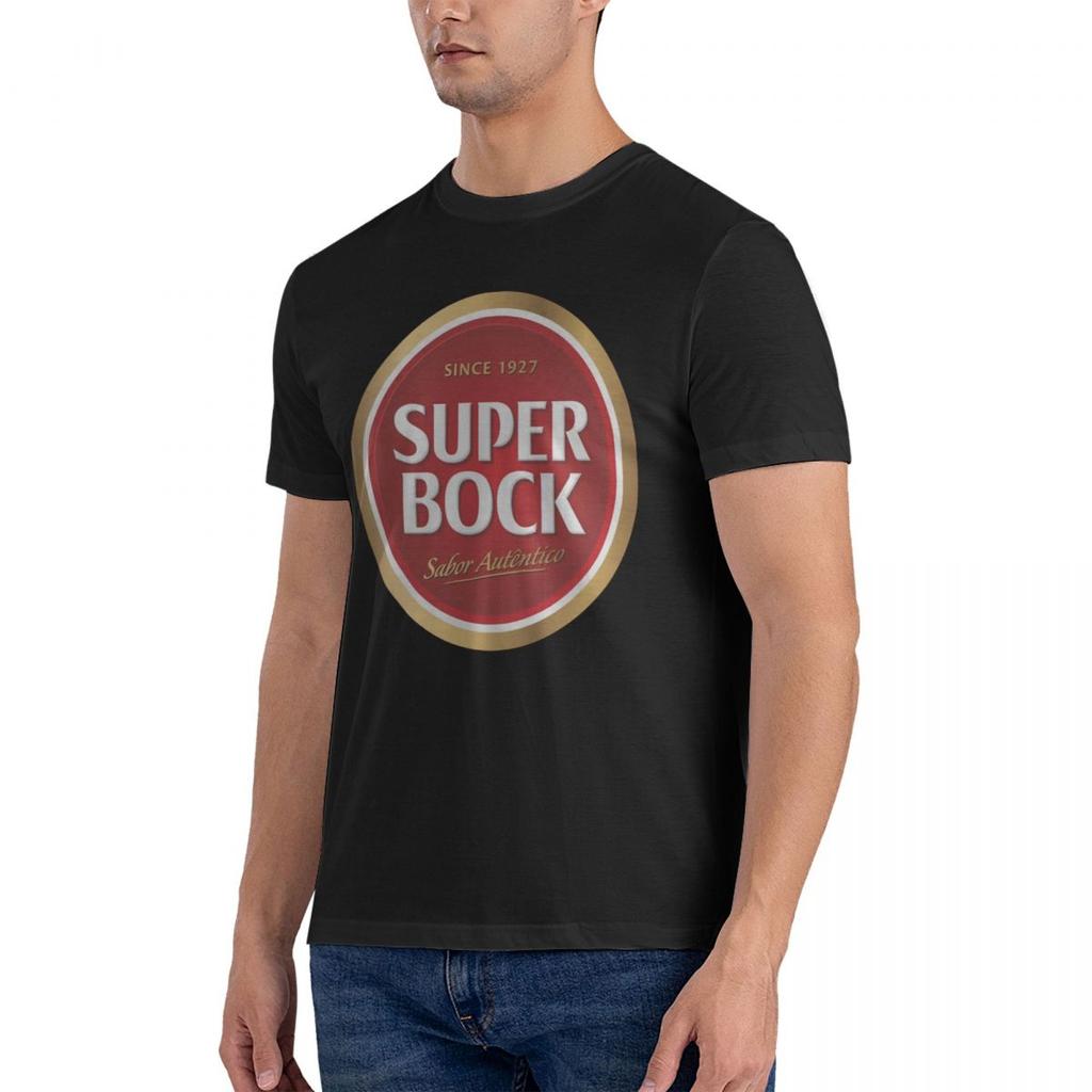 Men's casual fashion T-shirt round neck cool man's Super Bock beer Portugal Fashion Printed men's T-Shirt Short Sleeve