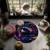 Colorful Raccoon,Round Area Rug,Carpet Rug for Living Room Bedroom Sofa Playroom Decor,Non-slip Floor Mat