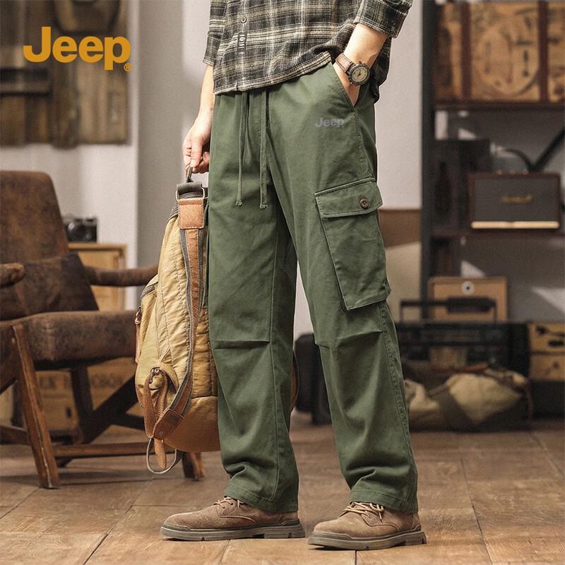 JEEP Men s Pure Cotton Loose Fit Cargo Pants XL