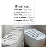 Toilet Rules Sticker Sign Vinyl Arts Decor for Hotel Home Restaurant Laundry