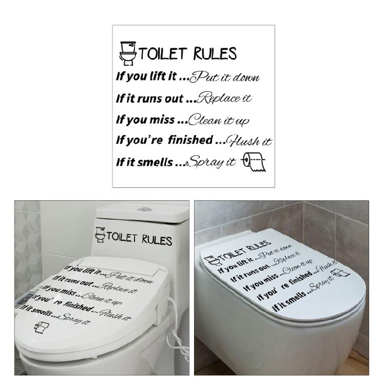 Toilet Rules Sticker Sign Vinyl Arts Decor for Hotel Home Restaurant Laundry