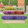 10 Bundles Fake Lavender Plastic Leaves Artificial Flowers Home Greenery for Outdoor Yard Wedding Decor