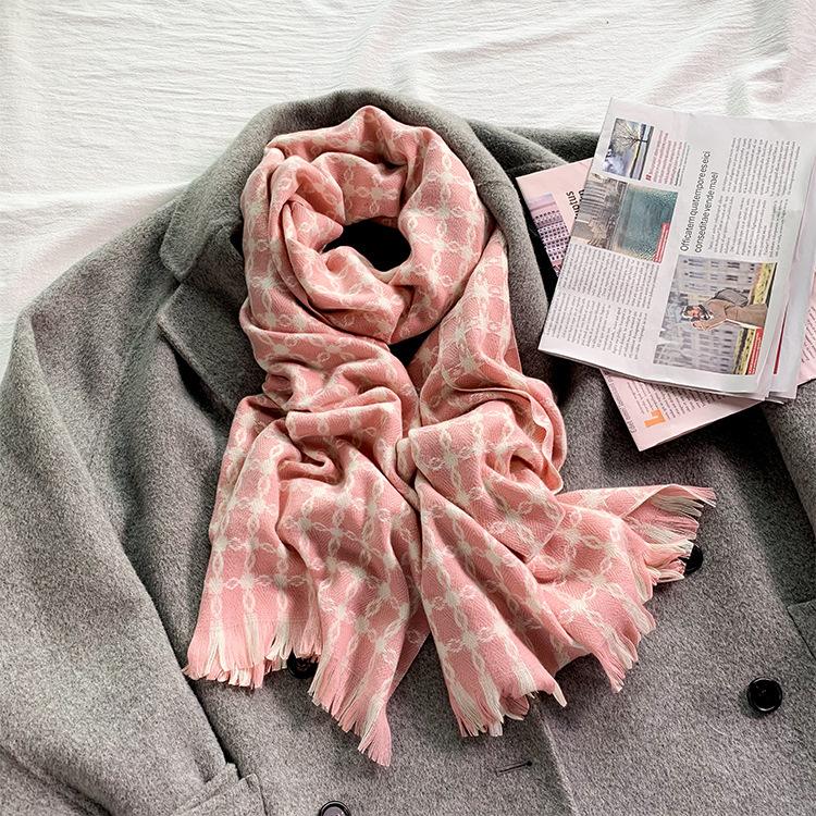 Scarf Women's Winter 2025 New Cold and Warm Fringed Imitation Cashmere Shawl Scarf