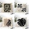 Classic Modern Flowers Cushion Cover Eco Linen Pillow Case DoubleSided Print Breathable Durable Zipper Home Decor Gift