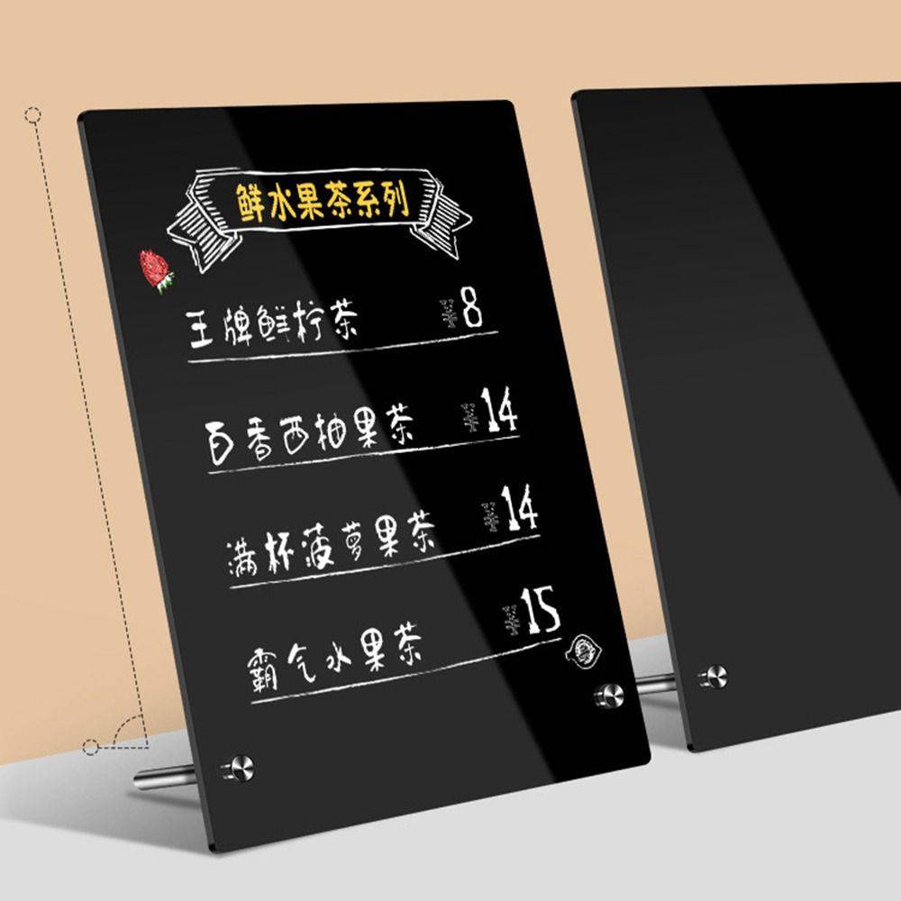Portable Acrylic Desktop Message Board Vertical with Metal Bracket Drawing Board DIY Desktop Stand Office Home Desktop Ornament
